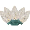 Discount 100ct Warm White LED Faceted C7 Christmas Lights, 66ft Green Wire C7 & C9 Lights