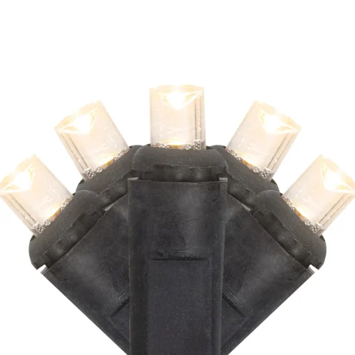Best 50ct Warm White LED Wide Angle Christmas Lights - 16.25ft, Black Wire Led