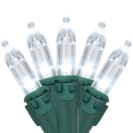 New 35ct White LED Mini Christmas Lights - 11.25ft Green Wire Led