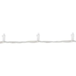 50ct White LED Wide Angle Christmas String Lights, 16.25ft White Wire Led