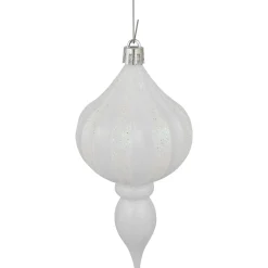 Best 8ct White Shatterproof Finial Christmas Ornaments, 4.75