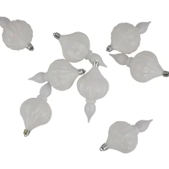 Best 8ct White Shatterproof Finial Christmas Ornaments, 4.75