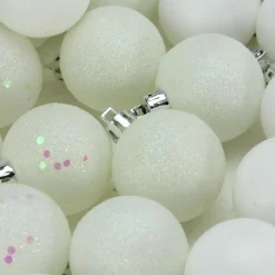 Discount 96ct White Shatterproof 4-Finish Christmas Ball Ornaments 1.5" (40mm) Shatterproof Balls
