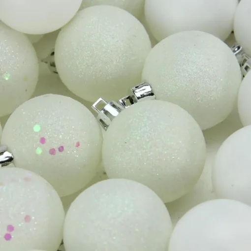Discount 96ct White Shatterproof 4-Finish Christmas Ball Ornaments 1.5" (40mm) Shatterproof Balls