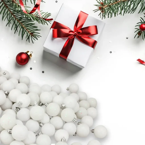Discount 96ct White Shatterproof 4-Finish Christmas Ball Ornaments 1.5" (40mm) Shatterproof Balls