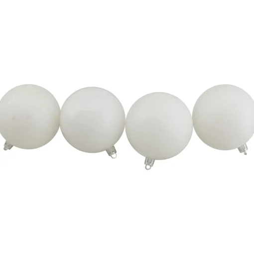 Online 32ct Winter White 4-Finish Shatterproof Christmas Ball Ornaments 3.25" (80mm) Shatterproof Balls|Ball Ornaments
