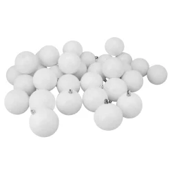 Discount 32ct Winter White Shatterproof Shiny Christmas Ball Ornaments 3.25 inches 80mm Shatterproof Balls|Ball Ornaments