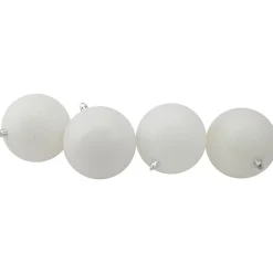 Clearance 24ct Winter White Shatterproof 4-Finish Christmas Ball Ornament Set 2.5" (60mm) Shatterproof Balls|Ball Ornaments