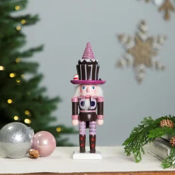 Hot Cupcake Nutcracker Christmas Figure - 10" - Brown and Pink Nutcrackers