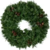 Dakota Red Pine Artificial Christmas Wreath with Pine Cones - 24" - Unlit Unlit