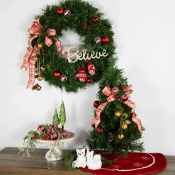 Dakota Red Pine Artificial Christmas Wreath with Pine Cones - 24" - Unlit Unlit