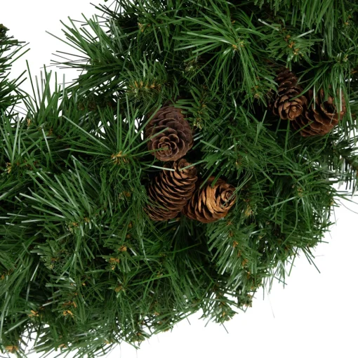 Dakota Red Pine Artificial Christmas Wreath with Pine Cones - 24" - Unlit Unlit