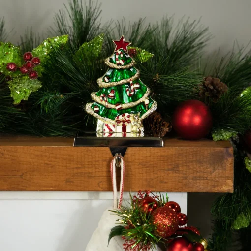 Clearance Decorated Christmas Tree Metal Stocking Holder - 6" Stocking Holders