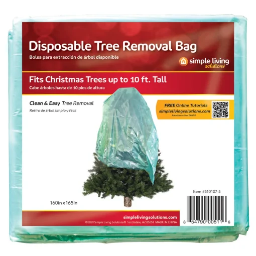 Discount Disposable Christmas Tree Removal Bag -Fits trees up to 10ft tall Tree Storage