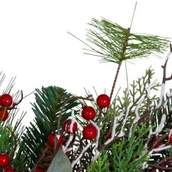 Sale Dual Plaid and Berries Artificial Christmas Wreath - 24