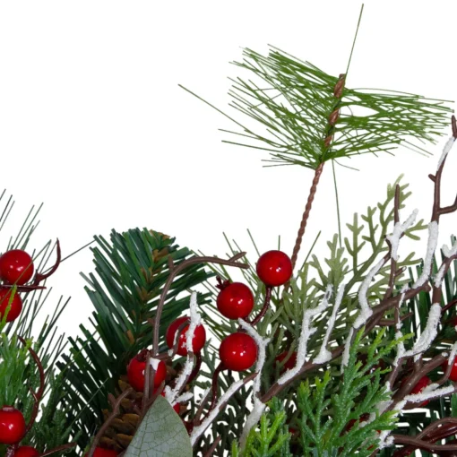Sale Dual Plaid and Berries Artificial Christmas Wreath - 24" - Unlit Pre Decorated