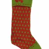 Clearance Embellished Red & Green Polka Dot Christmas Holiday Stocking Stockings