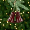 Best Embossed Christmas Bell Ornaments - 6" - Red - Set of 2 Finials|Pendants