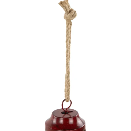 Best Embossed Christmas Bell Ornaments - 6" - Red - Set of 2 Finials|Pendants