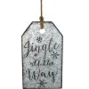 Best Embossed Metal "Jingle All The Way" Christmas Wall Sign - 12" - Silver Door