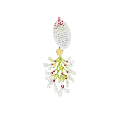 Online Faceted Acrylic Mistletoe Kisses Christmas Ornament Novelty