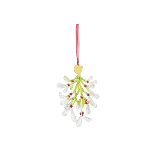 Online Faceted Acrylic Mistletoe Kisses Christmas Ornament Novelty