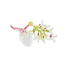Online Faceted Acrylic Mistletoe Kisses Christmas Ornament Novelty