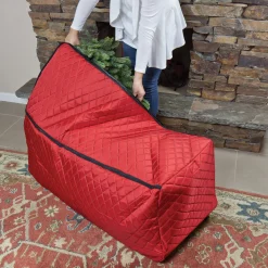 Clearance Expandable Quilted Rolling Christmas Tree Bag For Trees 6-9ft Tree Storage