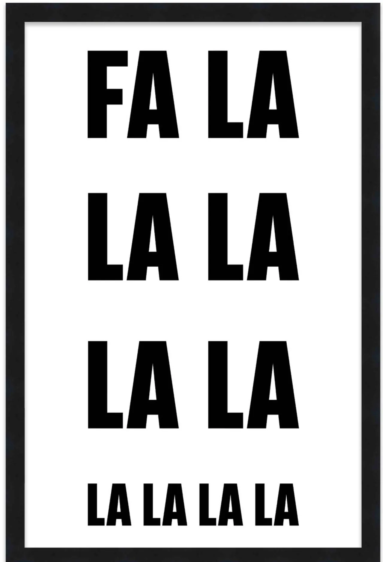 Sale FA LA LA LA 17.5" x 23.5" Framed Christmas Wall Decor Art Print Sign Poster in a Black Wooden Frame with UV Acrylic and Hangers Wall