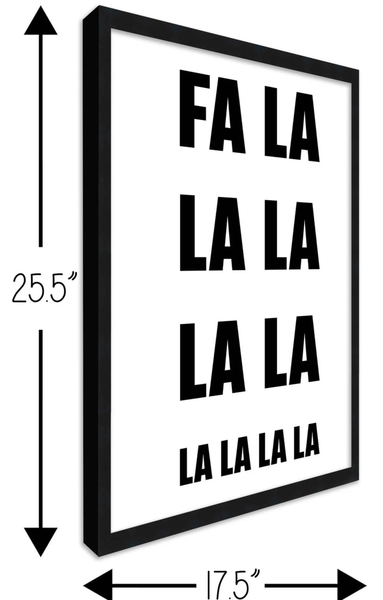 Sale FA LA LA LA 17.5" x 23.5" Framed Christmas Wall Decor Art Print Sign Poster in a Black Wooden Frame with UV Acrylic and Hangers Wall