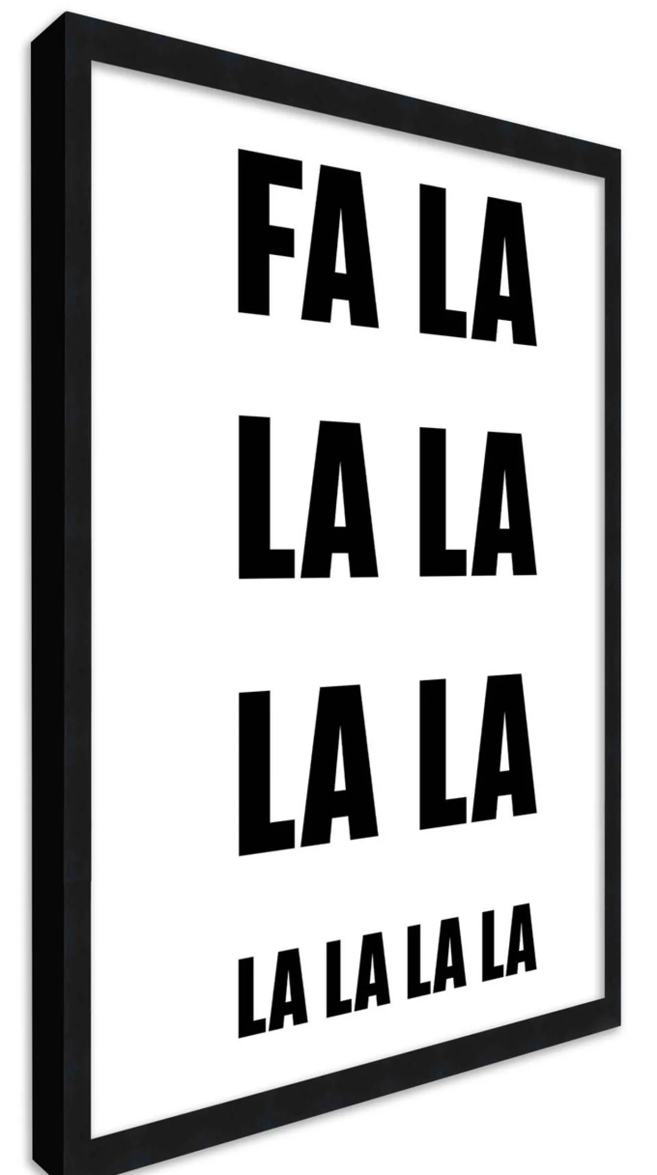 Sale FA LA LA LA 17.5" x 23.5" Framed Christmas Wall Decor Art Print Sign Poster in a Black Wooden Frame with UV Acrylic and Hangers Wall