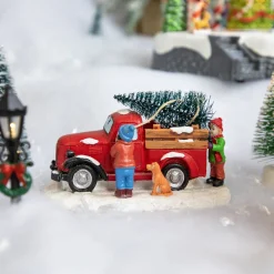 Best Family Bringing Home the Tree Christmas Village Display Piece - 6" Figurines