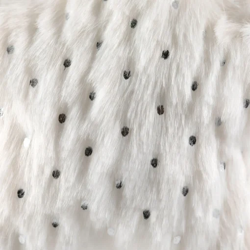 Faux Fur Star Christmas Ornaments - 4.75" - White - Set of 4 Symbols