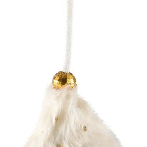 Hot Faux Fur Star Plush Christmas Ornaments - 4.75" - Cream - Set of 4 Symbols