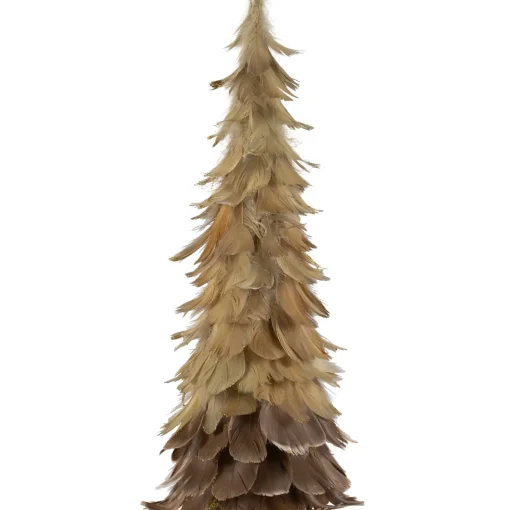 Sale Feather Layered Cone Tree Christmas Decoration - 19.5" - Moss Green and Brown Trees