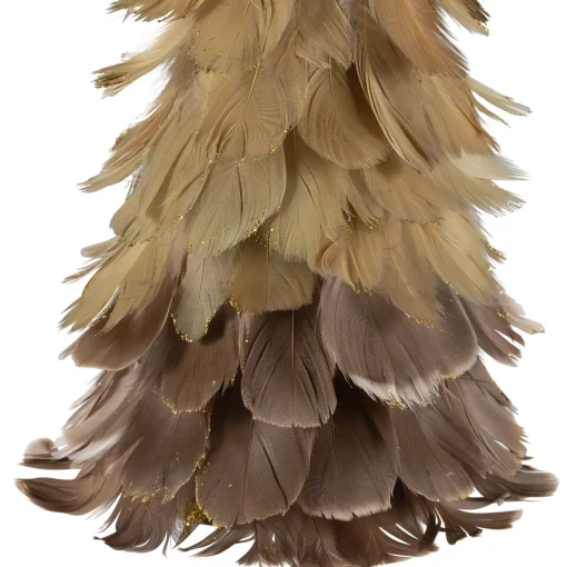 Sale Feather Layered Cone Tree Christmas Decoration - 19.5" - Moss Green and Brown Trees