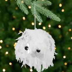 Outlet Feather Ball with Large Sequins Christmas Ornaments - 3.5