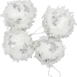 Outlet Feather Ball with Large Sequins Christmas Ornaments - 3.5
