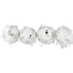 Outlet Feather Ball with Large Sequins Christmas Ornaments - 3.5