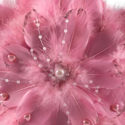 Sale Feather Star Glittered Christmas Ornament with Hearts -12