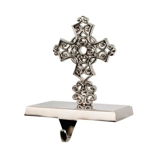 Sale Filigree Cross Christmas Stocking Holder - 5" Stocking Holders