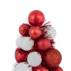 3-Finish Shatterproof Ball Christmas Tree with Tinsel - 15.75