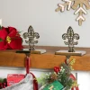 Sale Fleur de Lis Christmas Stocking Holder - 5" - Set of 2 Stocking Holders