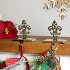 Sale Fleur de Lis Christmas Stocking Holder - 5" - Set of 2 Stocking Holders