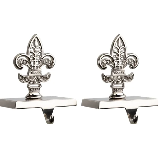 Sale Fleur de Lis Christmas Stocking Holder - 5" - Set of 2 Stocking Holders