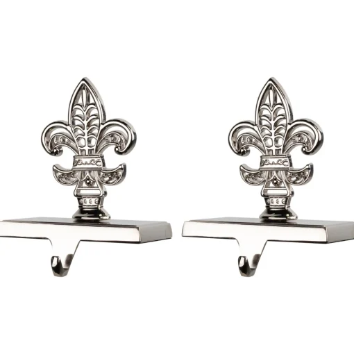 Sale Fleur de Lis Christmas Stocking Holder - 5" - Set of 2 Stocking Holders