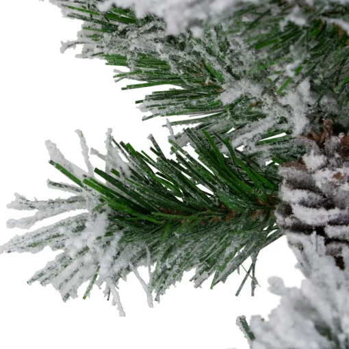 Clearance Flocked Angel Pine Artificial Christmas Garland with Pinecones - 9' x 10" - Unlit Unlit