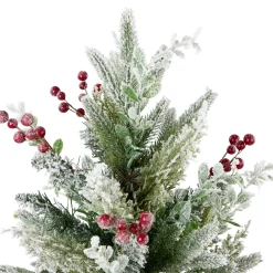 Best Flocked Balsam Pine Artificial Mini Christmas Tree in Burlap Base - 24