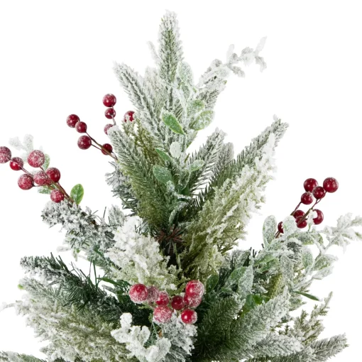 Best Flocked Balsam Pine Artificial Mini Christmas Tree in Burlap Base - 24" - Unlit Flocked