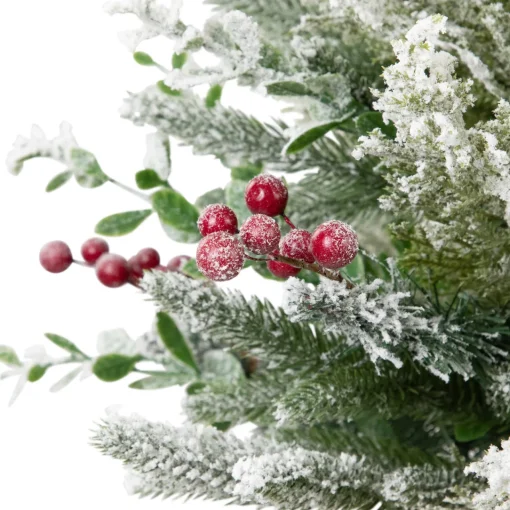 Best Flocked Balsam Pine Artificial Mini Christmas Tree in Burlap Base - 24" - Unlit Flocked